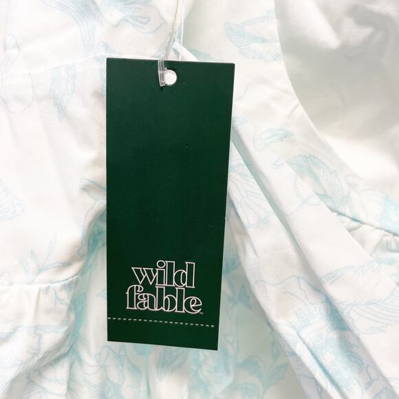 Wild Fable Women's Bow Back Mini A Line Dress Sky Blue Floral Size XXL - Picture 4 of 6